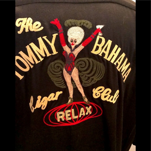 Tommy Bahama Cigar club black rayon shirt XL - Picture 1 of 6